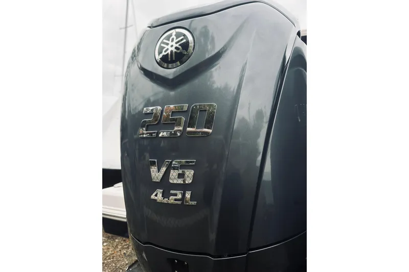 Slide: The Image of Yamaha 250 V6 4.2L outboard engine on 2022 Robalo R272 Center Console boat. - 17