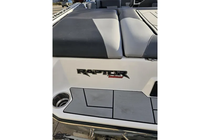 Slide: The Image of 2020 Moomba Max boat with Raptor Indmar engine logo on the rear deck. - 40