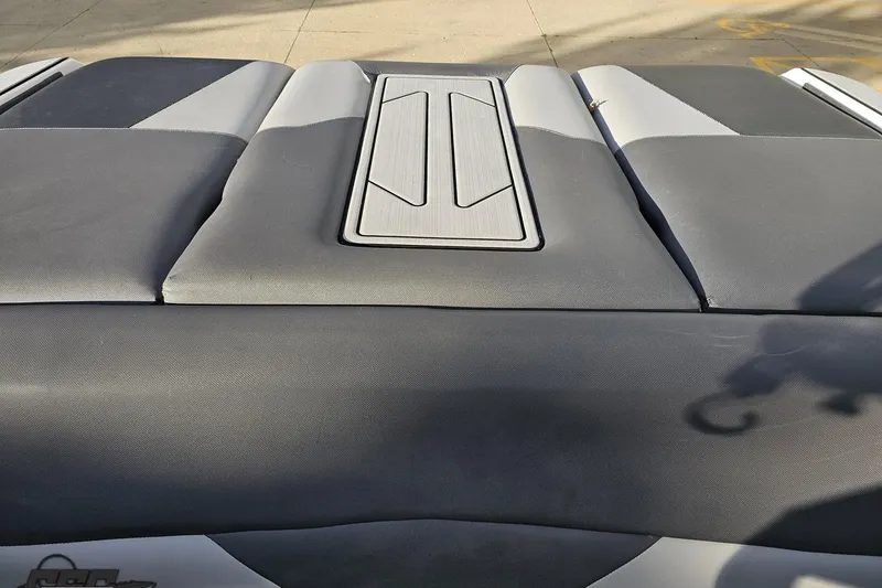 Slide: The Image of 2020 Moomba Max boat interior with sleek, modern upholstery design. - 90