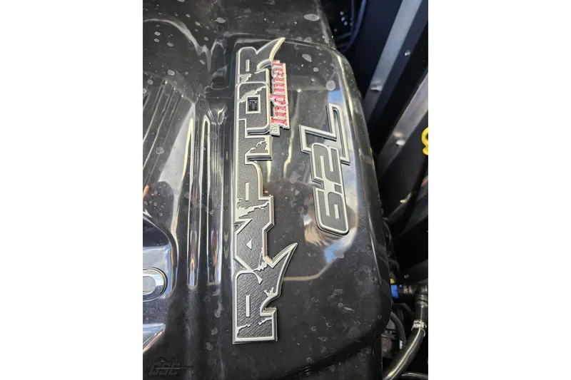 Slide: The Image of 2020 Moomba Max engine with Raptor 6.2L Indmar branding. - 99