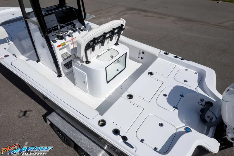 Slide: The Image of 2026 Sea Hunt BX 25 FS boat interior with seating and storage compartments. - 36