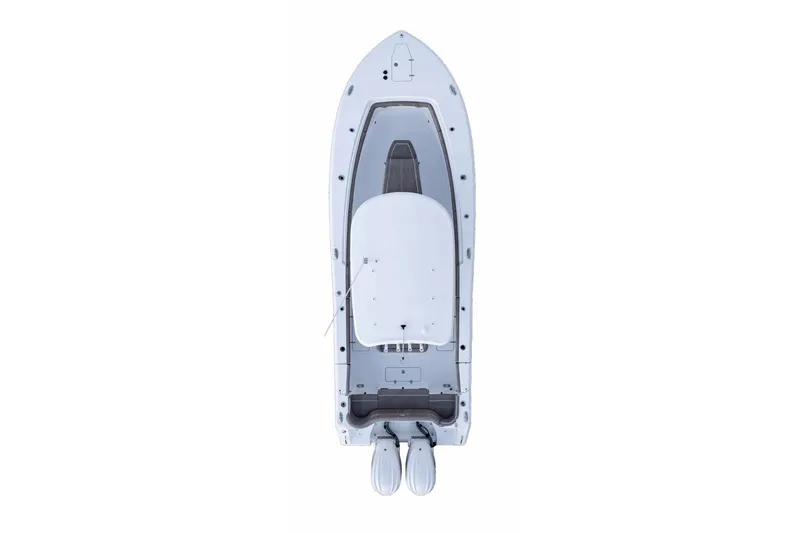 Slide: The Image of Top view of 2026 Sea Hunt Ultra 275 Coffin Box boat with dual engines. - 45