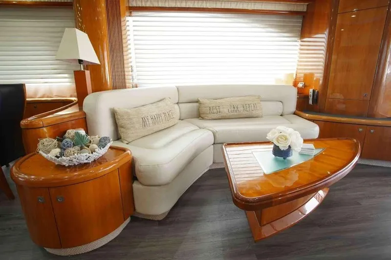 Slide: The Image of Luxurious interior of 2006 Sunseeker Manhattan Motor 82 yacht with elegant furnishings. - 12