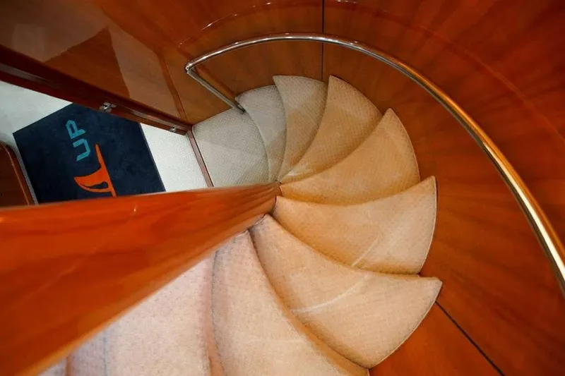 Slide: The Image of Spiral staircase on 2006 Sunseeker Manhattan Motor 82 yacht interior. - 18