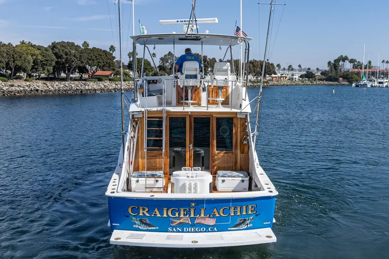 Slide: The Image of 1974 Hatteras Convertible Sportfisher boat named "CRAIGELLACHIE" in San Diego waters. - 24