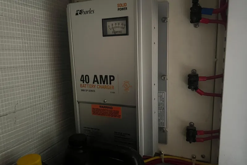 Slide: The Image of 40 AMP battery charger in 2004 Henriques 35 Sportfisherman boat. - 87