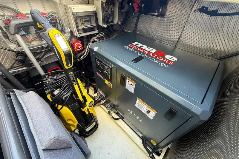 Slide: The Image of Engine room of 2017 Harvey Yachts 58 with Mase generator and cleaning equipment. - 100