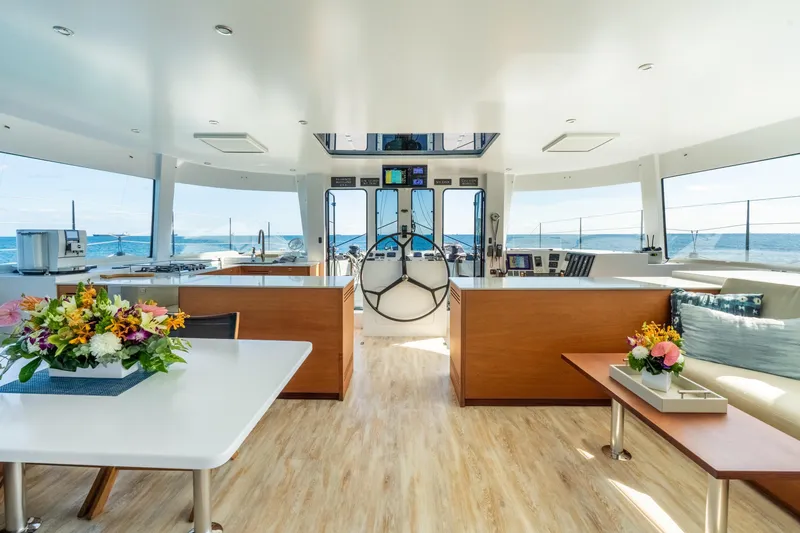 Slide: The Image of Luxurious interior of 2017 Harvey Yachts 58, featuring elegant decor and ocean views. - 20