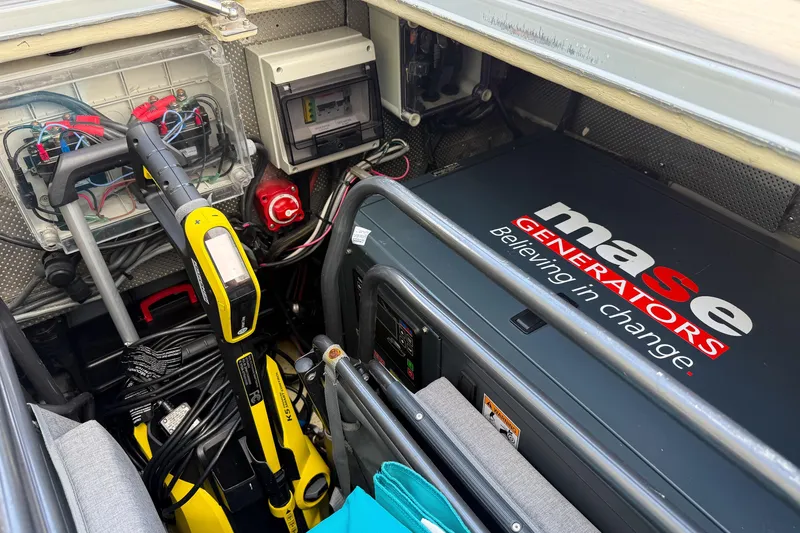 Slide: The Image of Engine room of a 2017 Harvey Yachts 58 with Mase generator and equipment. - 99