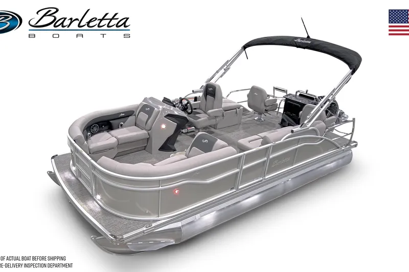 Slide: The Image of 2026 Barletta ARIA 20CC pontoon boat with sleek design and spacious seating. - 1