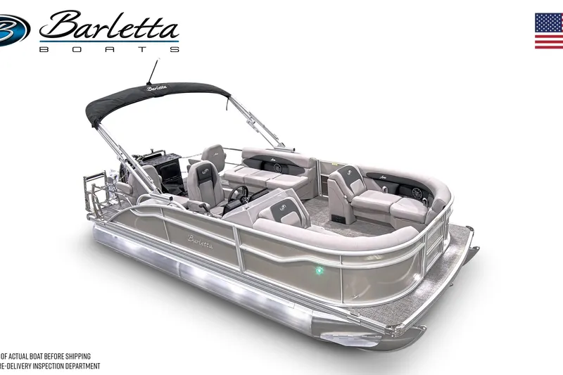 Slide: The Image of 2026 Barletta ARIA 20CC pontoon boat with sleek design and spacious seating. - 5
