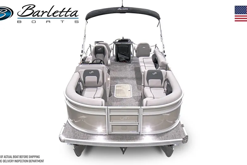 Slide: The Image of 2026 Barletta ARIA 20CC pontoon boat with spacious seating and sleek design. - 6