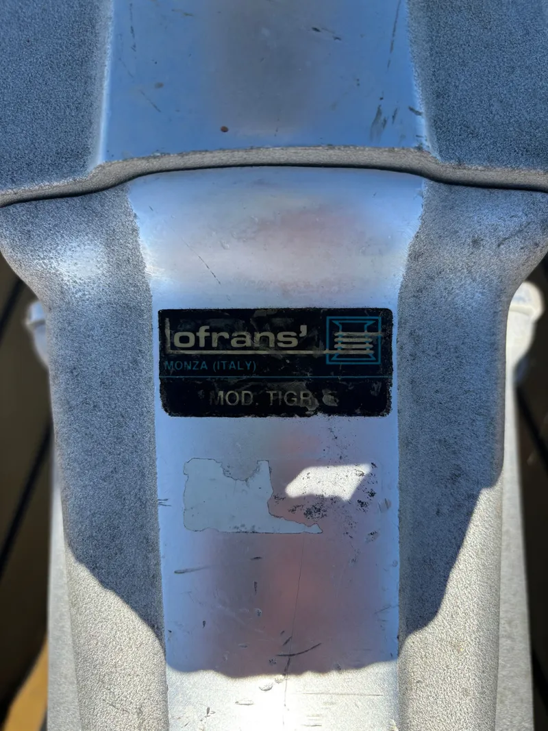 Slide: The Image of Close-up of a Lofrans' winch on a 1979 Hallberg-Rassy 38 sailboat. - 32
