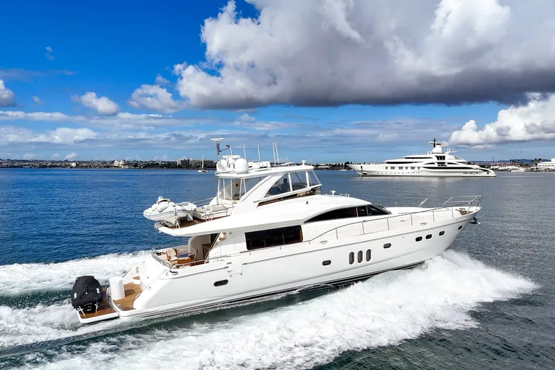 Slide: The Image of Luxury yacht Princess 75 Fly from 2007 on the sea. - 1