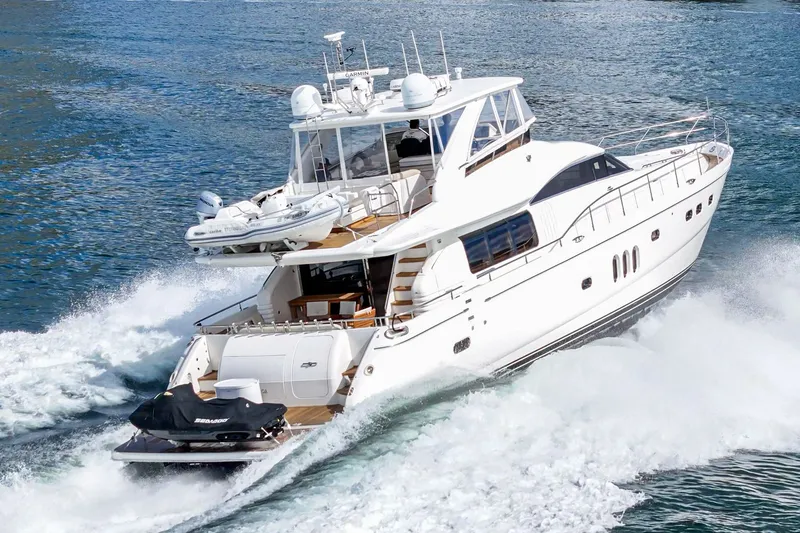 Slide: The Image of Luxury yacht Princess 75 Fly from 2007 on the water. - 12