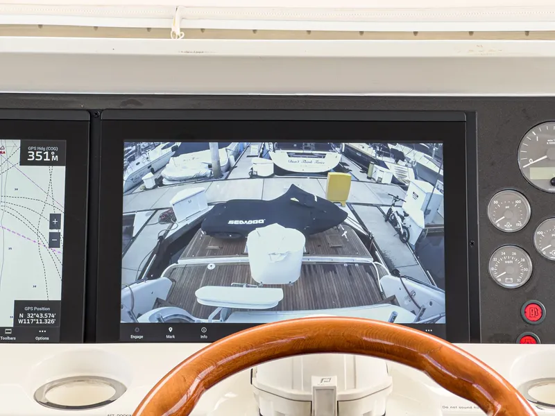 Slide: The Image of Control console of the 2007 Princess 75 Fly yacht. - 26