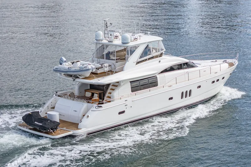 Slide: The Image of Luxury yacht Princess 75 Fly from 2007 on the water. - 4