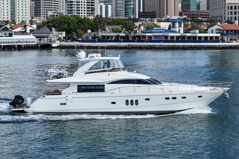 Slide: The Image of Luxury yacht Princess 75 Fly from 2007 on the water. - 6