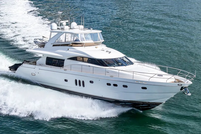 Slide: The Image of Luxury yacht Princess 75 Fly from 2007 on the water. - 7