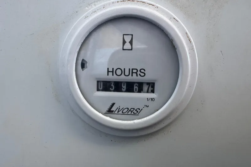 Slide: The Image of Hour meter reading 396.7 on 2005 Baja 342 boat. - 31