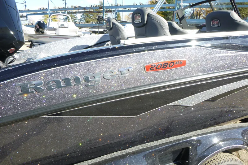Slide: The Image of 2026 Ranger 2080MS boat with sparkling exterior finish and sleek design. - 4