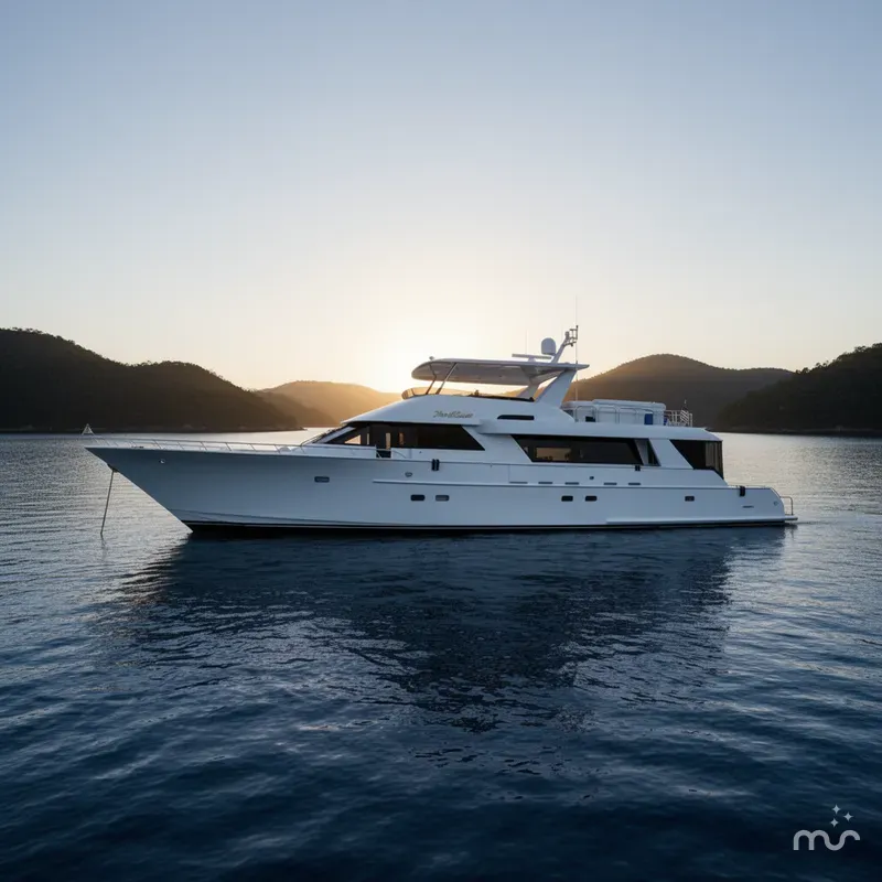 Slide: The Image of North Coast Raised Pilothouse Motor Yacht with California Deck 2002 - 2