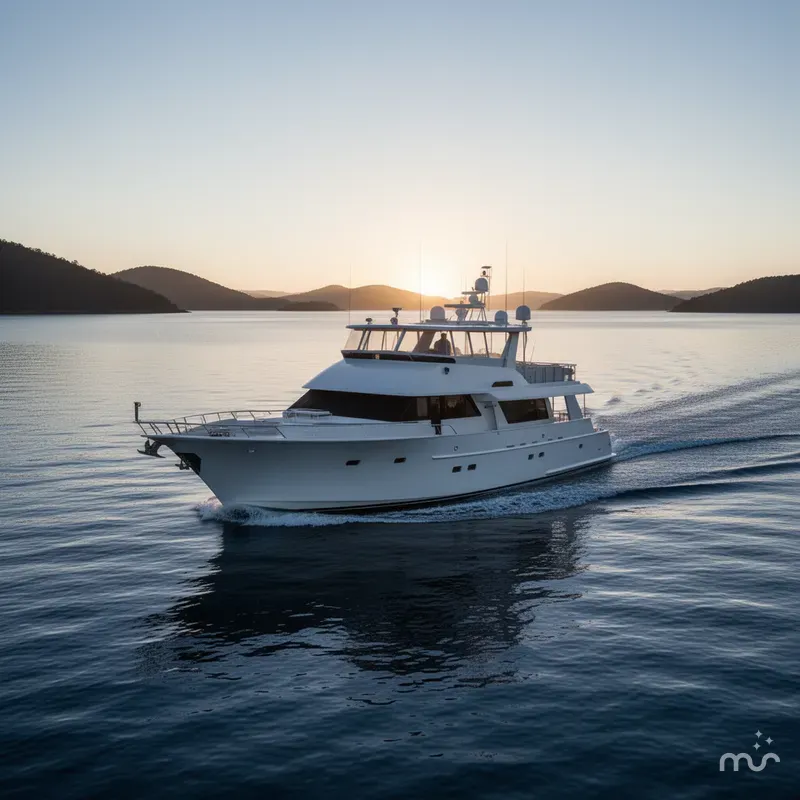 Slide: The Image of North Coast Raised Pilothouse Motor Yacht with California Deck 2002 - 4