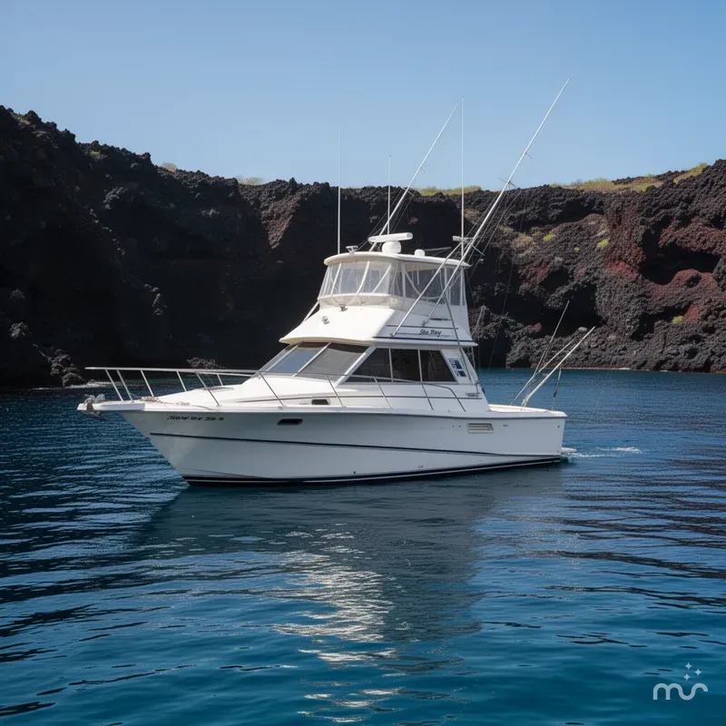 Slide: The Image of Sea Ray 390 Sport Fisherman 1983 - 2
