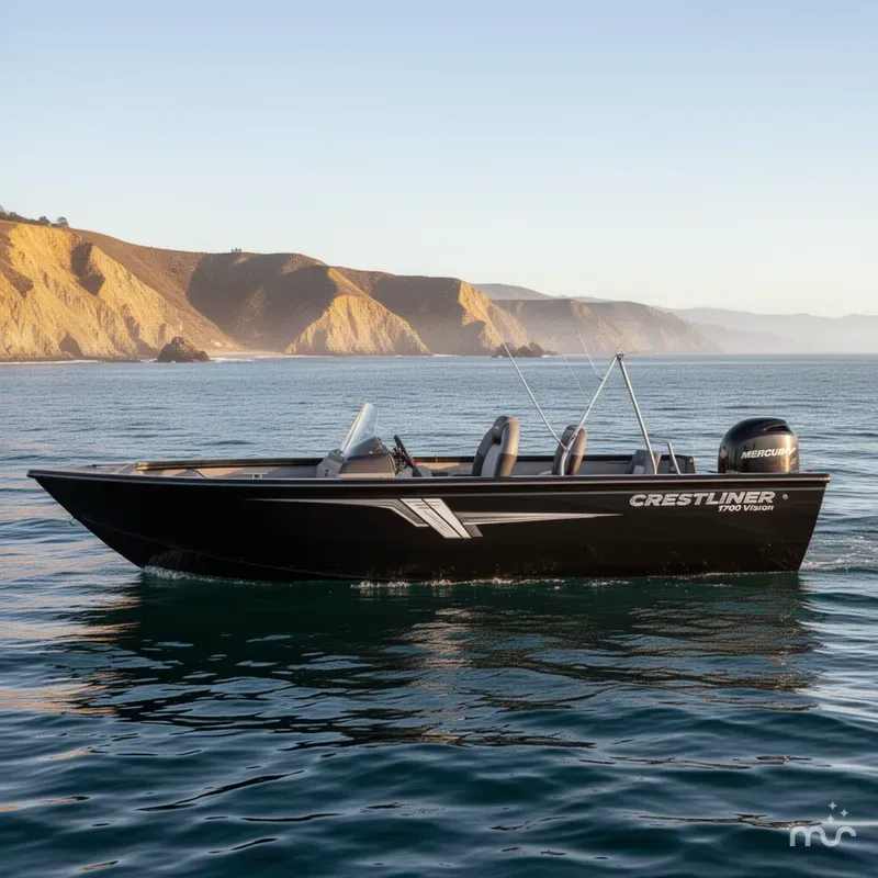 Slide: The Image of Crestliner 1700 Vision S/C w/ 90HP Mercury! 2023 - 1