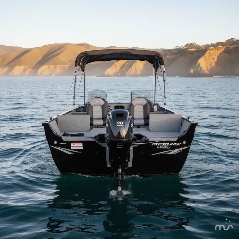 Slide: The Image of Crestliner 1700 Vision S/C w/ 90HP Mercury! 2023 - 2