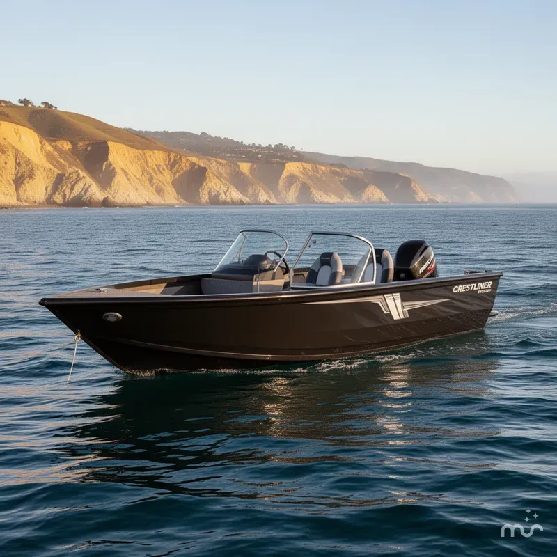 Slide: The Image of Crestliner 1700 Vision S/C w/ 90HP Mercury! 2023 - 3