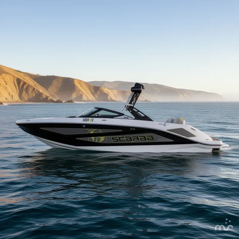 Slide: The Image of Scarab 215 ID w/ Twin 230HP Rotax Motors! 2023 - 2