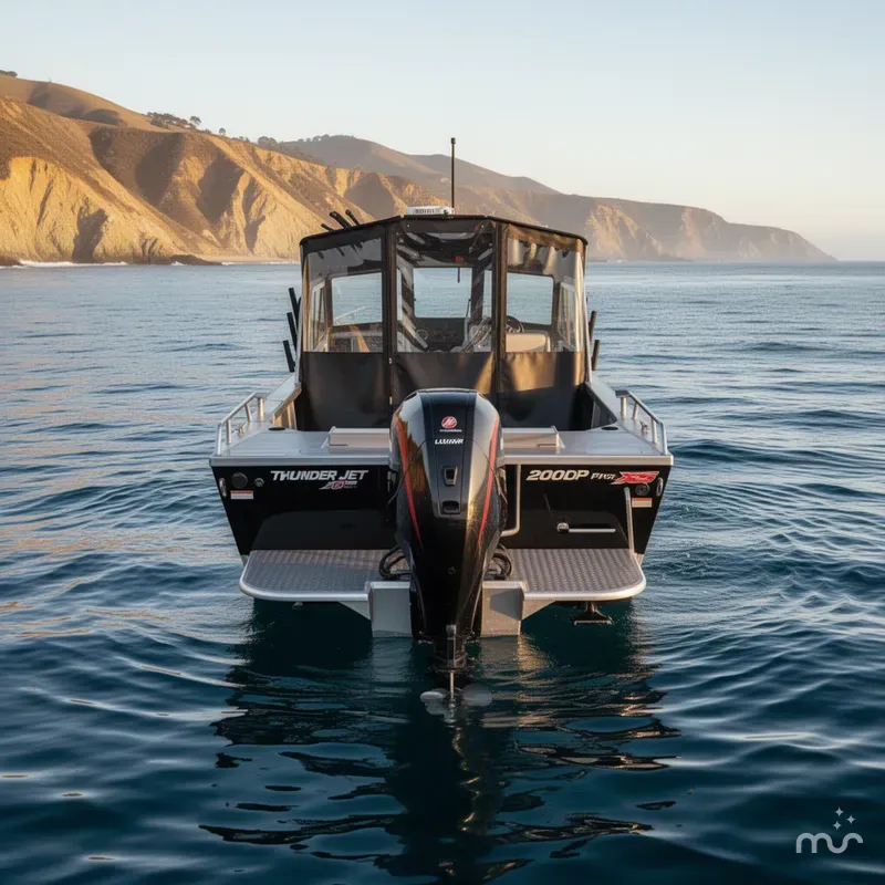 Slide: The Image of Thunder Jet 200 Luxor w/ 200HP Pro XS and a 9.9 Mercury Pro Kicker 2023 - 3