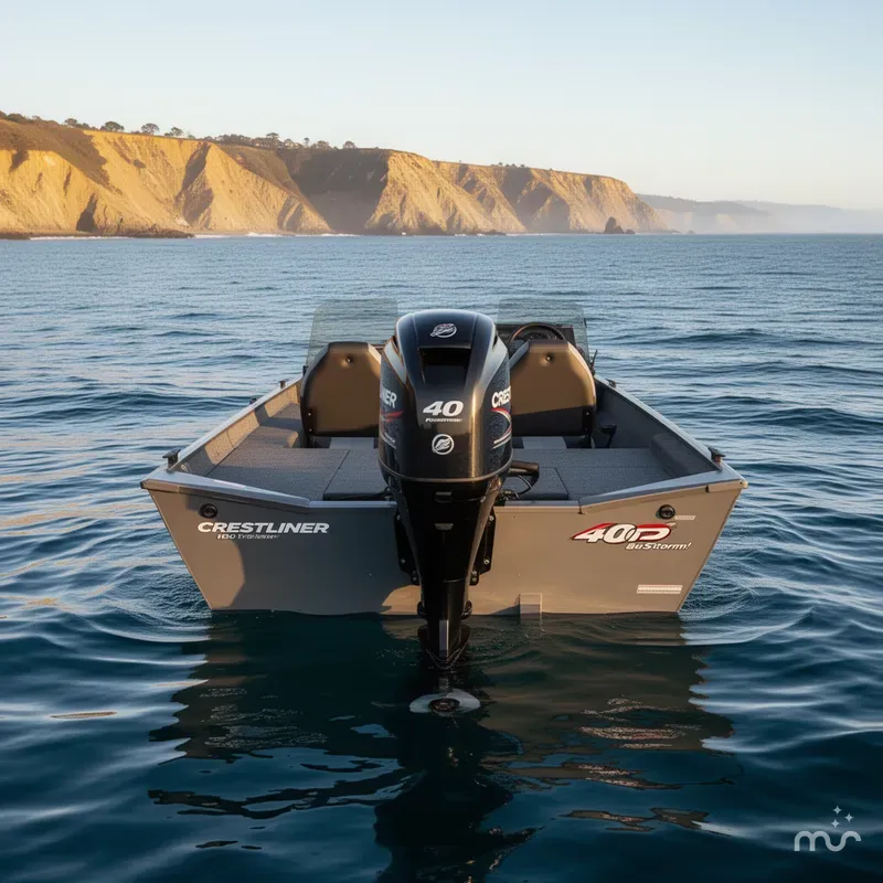 Slide: The Image of Crestliner 1600 Storm w/ 40HP Mercury Fourstroke! 2023 - 2