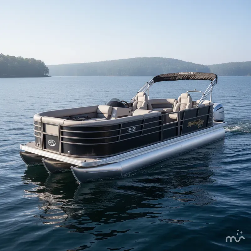 Slide: The Image of Montego Bay ST8522 BR Quad Lounger Tritoon Pontoon & Honda 4-S 2023 - 0
