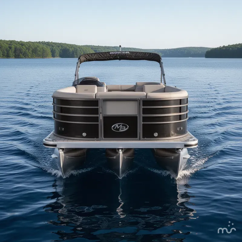 Slide: The Image of Montego Bay ST8522 BR Quad Lounger Tritoon Pontoon & Honda 4-S 2023 - 1