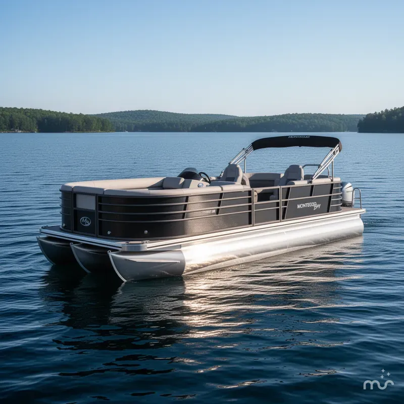 Slide: The Image of Montego Bay ST8522 BR Quad Lounger Tritoon Pontoon & Honda 4-S 2023 - 2