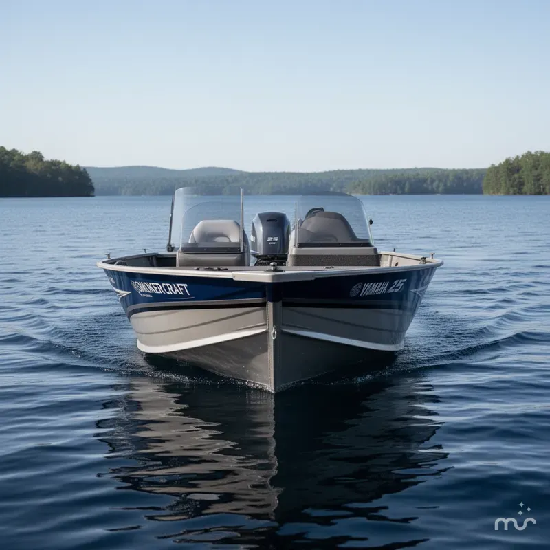 Slide: The Image of Smoker Craft 151 Resorter side console w/ Yamaha 25 hp (In stock!) 2025 - 1
