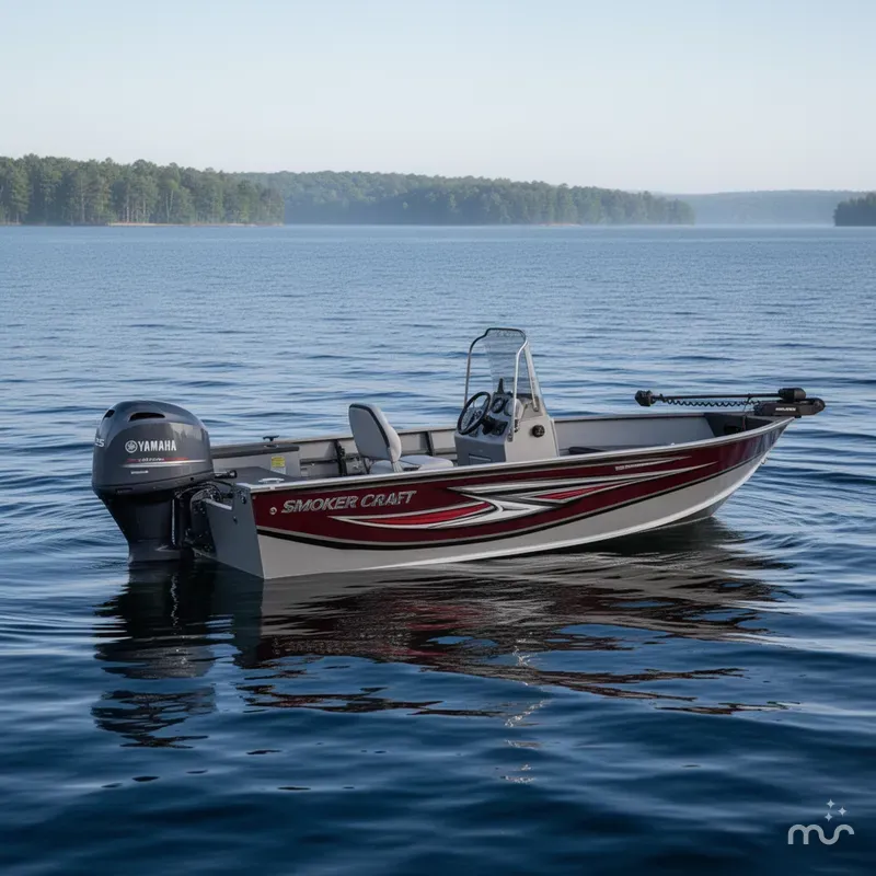 Slide: The Image of Smoker Craft 151 Resorter side console w/ Yamaha 25 hp (In stock!) 2025 - 2