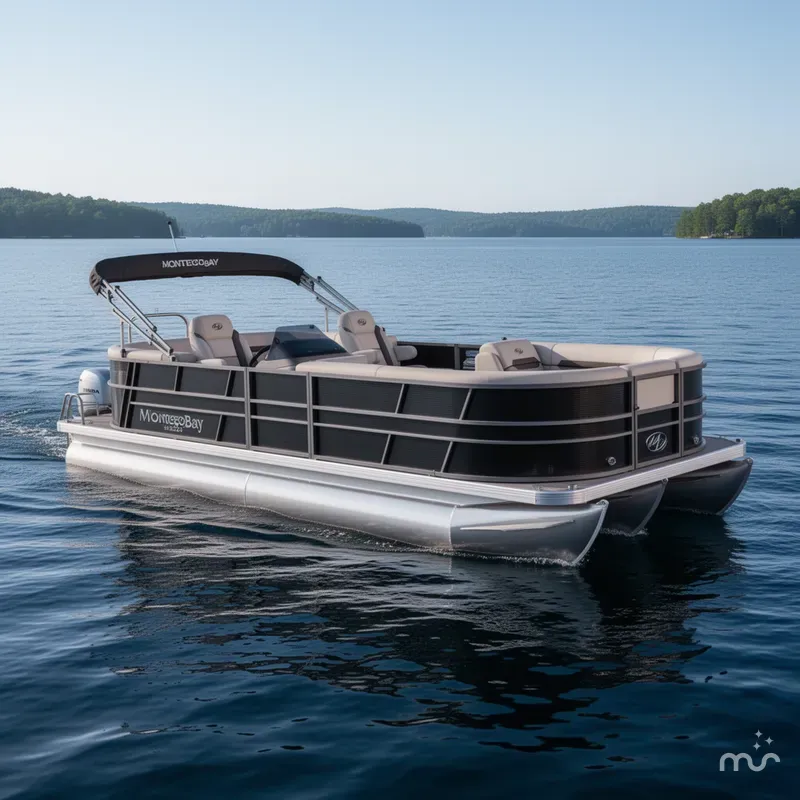 Slide: The Image of Montego Bay 8522 Quad Lounger BR Deluxe Pontoon & Honda 4-Stro 2024 - 0