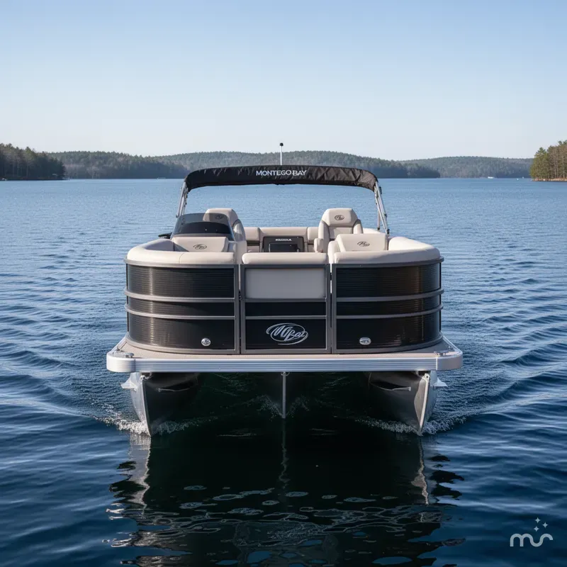 Slide: The Image of Montego Bay 8522 Quad Lounger BR Deluxe Pontoon & Honda 4-Stro 2024 - 1