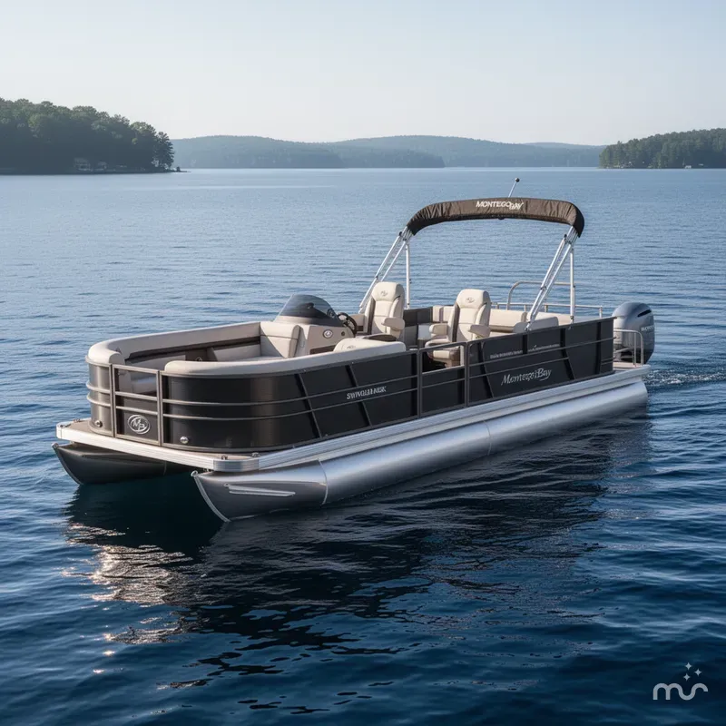 Slide: The Image of Montego Bay 8524 Swingback Pontoon & Honda 4-Stroke EFI 2024 - 2
