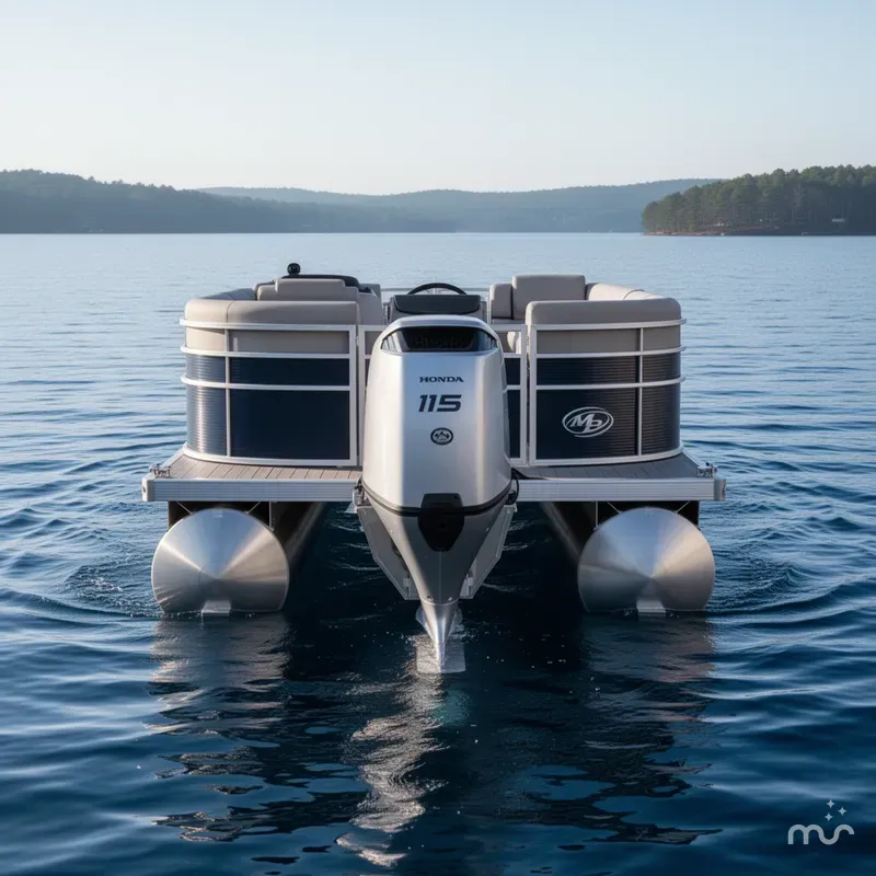 Slide: The Image of Montego Bay 8522 Fish & Cruise Deluxe Pontoon & Honda 115HP 4- 2024 - 0