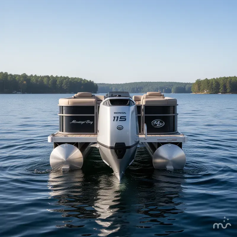 Slide: The Image of Montego Bay 8522 Fish & Cruise Deluxe Pontoon & Honda 115HP 4- 2024 - 1