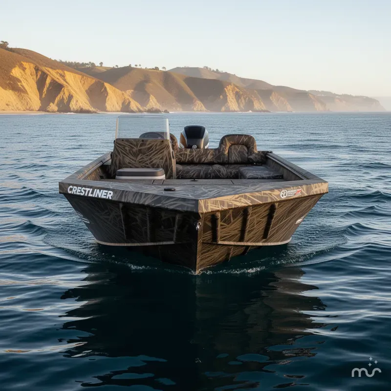 Slide: The Image of Crestliner 1760 Retriever Side Console with a 60 HP Mercury! 2024 - 1