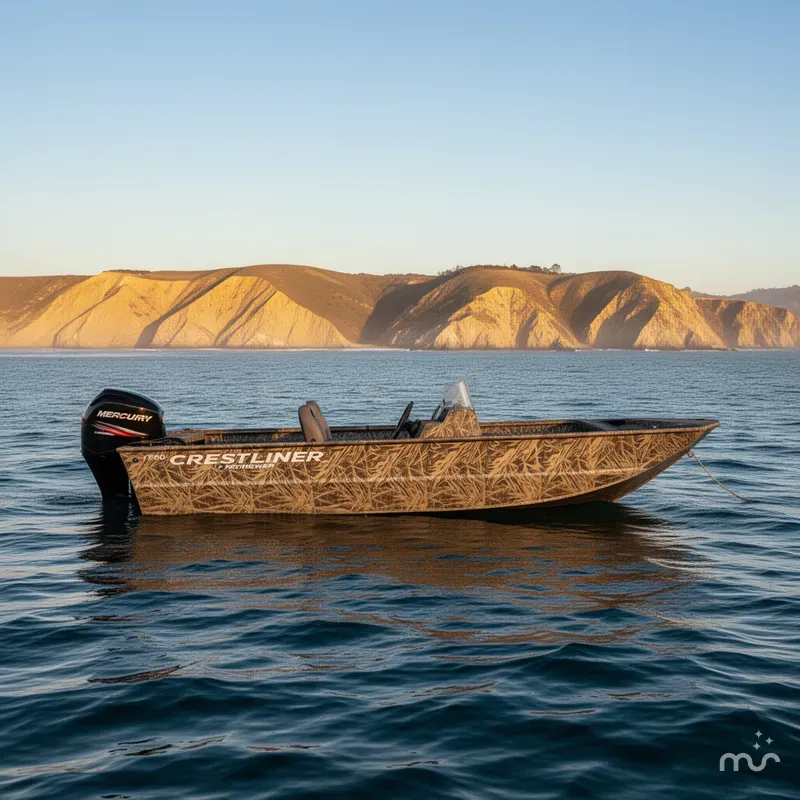 Slide: The Image of Crestliner 1760 Retriever Side Console with a 60 HP Mercury! 2024 - 3