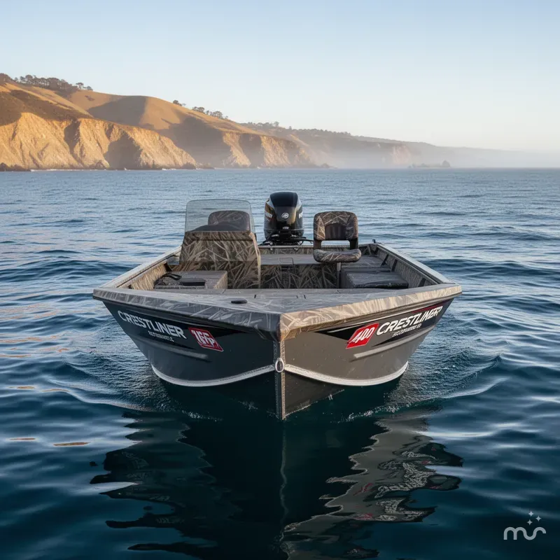 Slide: The Image of Crestliner 1660 Retriever SC w/ 40HP Mercury! 2024 - 0