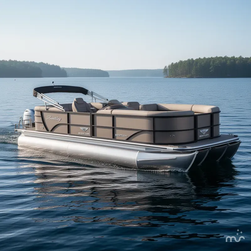 Slide: The Image of Bentley Pontoons LE 200 CW Quad Lounge & 90HP Honda 4-Stroke EFI 2024 - 0