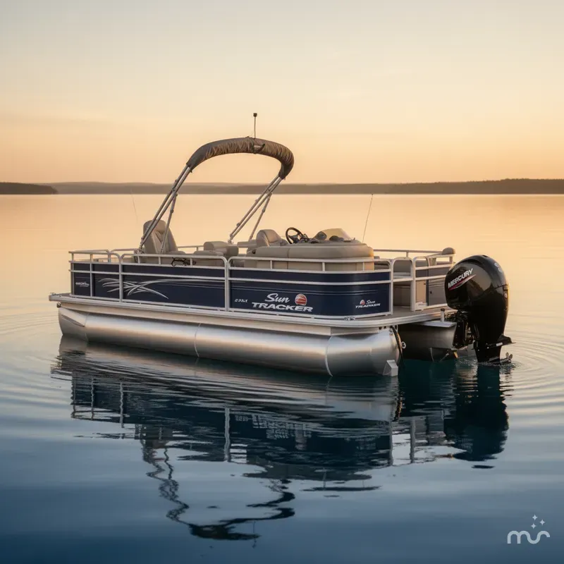 Slide: The Image of Sun Tracker FISHIN' BARGE 22 DLX w/150HP Mercury 4 Stroke 2025 - 1