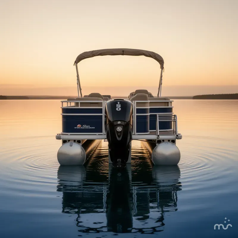 Slide: The Image of Sun Tracker FISHIN' BARGE 22 DLX w/150HP Mercury 4 Stroke 2025 - 2
